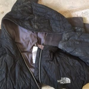 The north face black primaloft hoodie jacket BROKEN ZIPPER